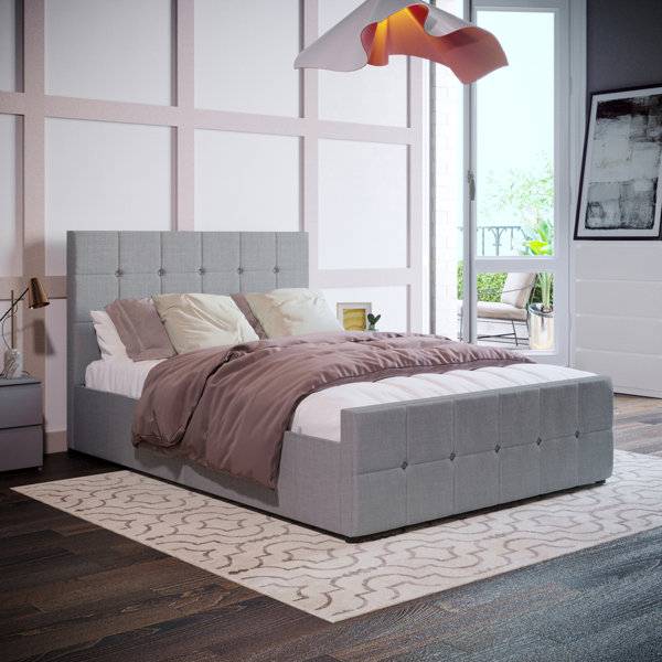 Queen bed with store footboard storage